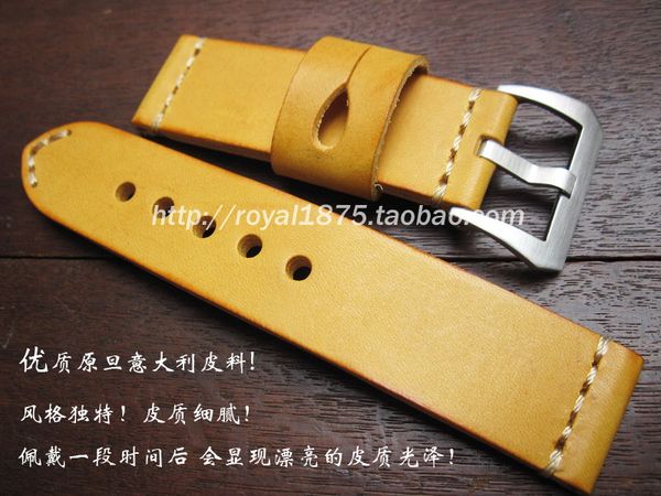 handmade selling watch band genuine cow leather watch strap 26mm 24mm 22mm accessories yellow thick watchband for pam, Black;brown
handmade selling watch band genuine cow leather watch strap 26mm 24mm 22mm accessories yellow thick watchband for pam, Black;brown