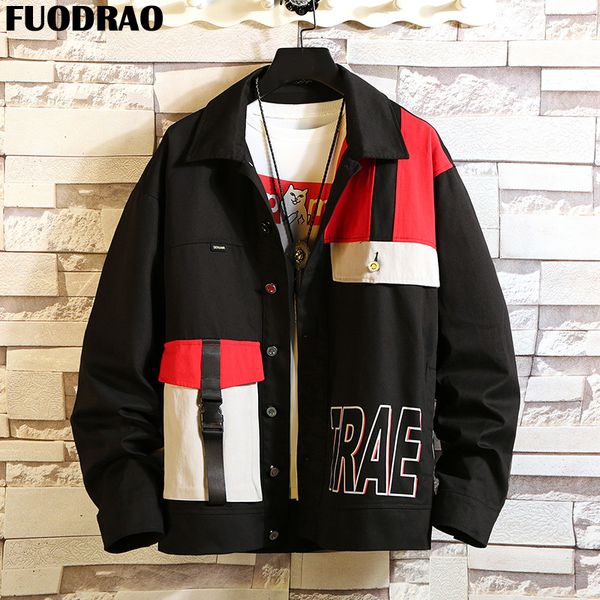 men's jackets fuodrao jacket men cotton ribbon coats male hiphop patchwork jaqueta masculina fashion streetwear plus size 5xl j161, Black;brown
men's jackets fuodrao jacket men cotton ribbon coats male hiphop patchwork jaqueta masculina fashion streetwear plus size 5xl j161, Black;brown