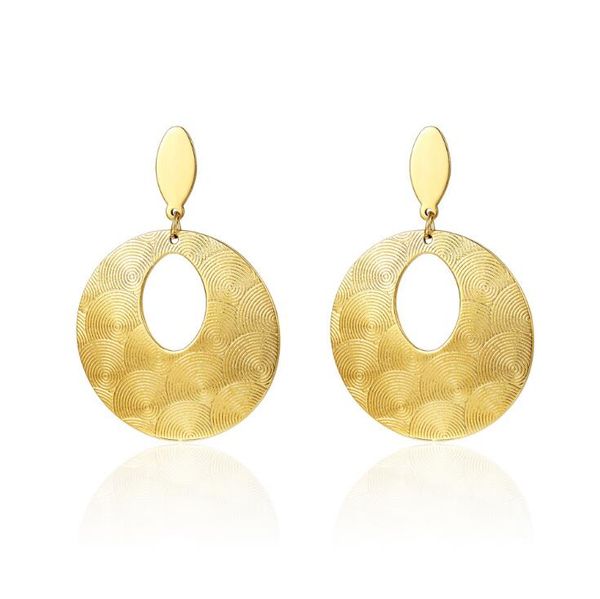 fashion stainless steel round charm dangle earrings high polished surgical ripple textured earring stud non sensitive earring, Silver
fashion stainless steel round charm dangle earrings high polished surgical ripple textured earring stud non sensitive earring, Silver