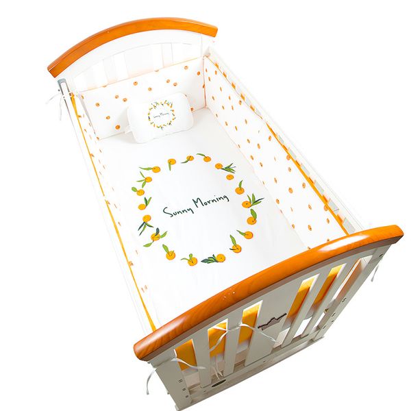 Nordic Baby Bedding Set Bumper Cotton Cartoon Crib Bed Mattress Cover Baby Pillow Flat Head Newborn Crib Bumper Kids Sets