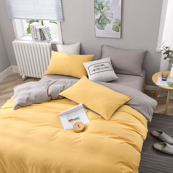 classic yellow bedding set solid color bed sheet quilt cover pillowcase family set king super king size bed linen
classic yellow bedding set solid color bed sheet quilt cover pillowcase family set king super king size bed linen