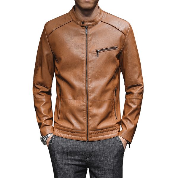 2020 new spring and autumn men's fashion personality locomotive pu leather jacket male leisure thin section slim jacket coat men, Black
2020 new spring and autumn men's fashion personality locomotive pu leather jacket male leisure thin section slim jacket coat men, Black