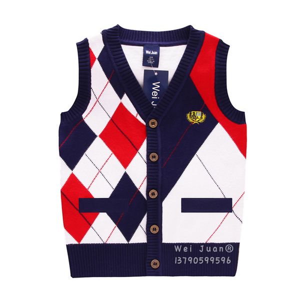2019 children's wear new factory direct selling college style embroidered vest children's wear sweater buckle vest boys, Blue
2019 children's wear new factory direct selling college style embroidered vest children's wear sweater buckle vest boys, Blue