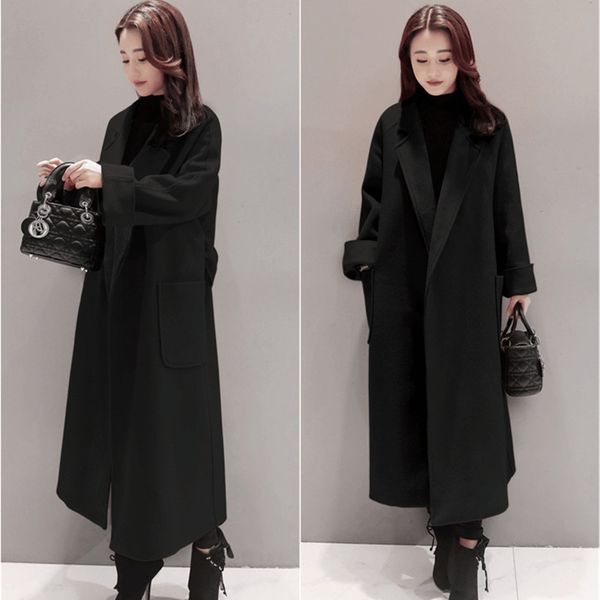 plus size women winter wool long coat 2018 vintage elegant clothes loose fashion korean coat, Black
plus size women winter wool long coat 2018 vintage elegant clothes loose fashion korean coat, Black