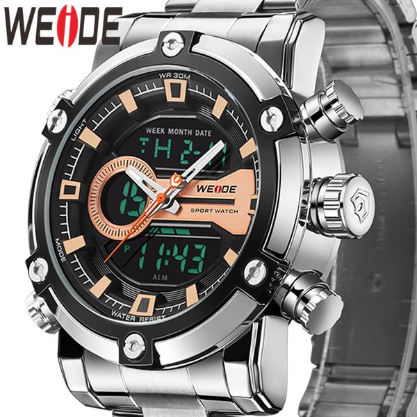 weide watch men relogio masculino watch quartz movement analogue lcd digital calendar wristwatch men, Slivery;brown
weide watch men relogio masculino watch quartz movement analogue lcd digital calendar wristwatch men, Slivery;brown