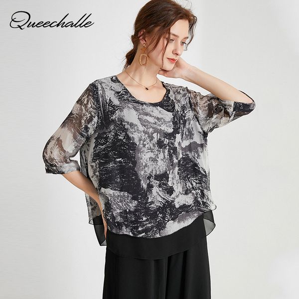 women's blouses & shirts black white ink print vintage chiffon women summer 2021 back split loose casual blouse shirt l xl xxl plus siz
women's blouses & shirts black white ink print vintage chiffon women summer 2021 back split loose casual blouse shirt l xl xxl plus siz