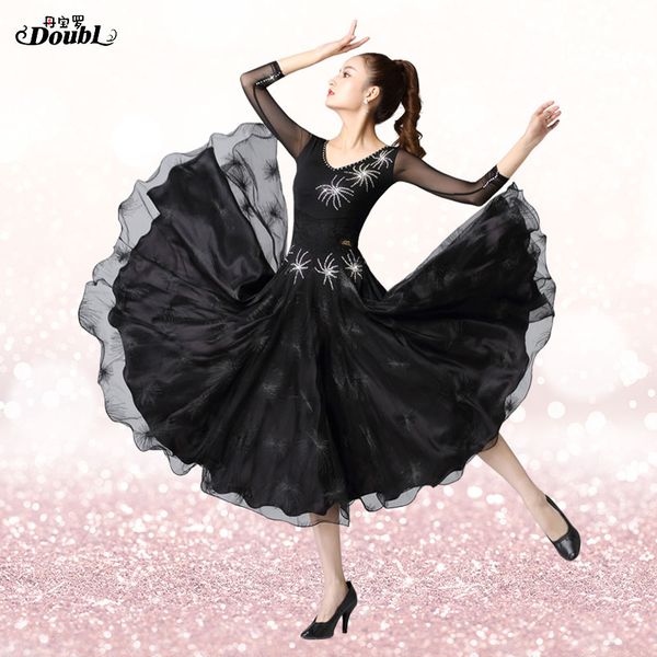 doubl national standard dance competition big hemline ballroom waltz exercise skirt ballroom dance dress wear costumes black, Black;red
doubl national standard dance competition big hemline ballroom waltz exercise skirt ballroom dance dress wear costumes black, Black;red