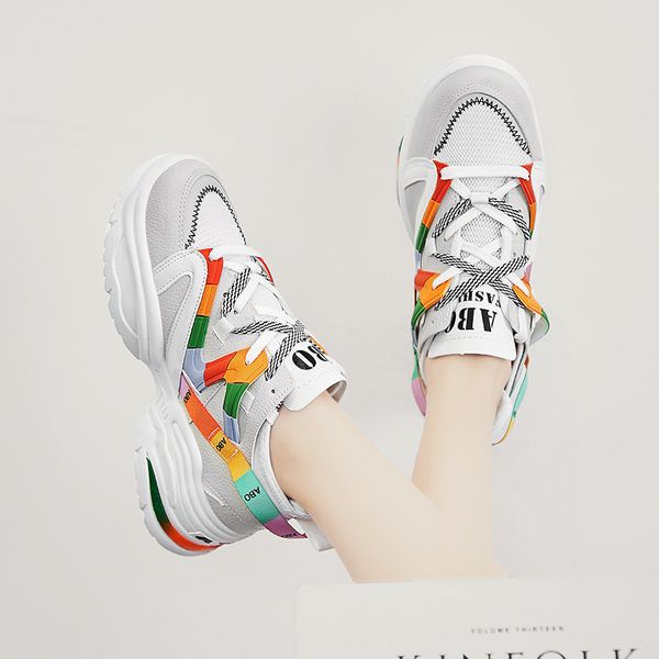 autumn and winter 2019 new women's daddy shoes individual color matching thick sole heightening casual shoes sneakers, Black
autumn and winter 2019 new women's daddy shoes individual color matching thick sole heightening casual shoes sneakers, Black