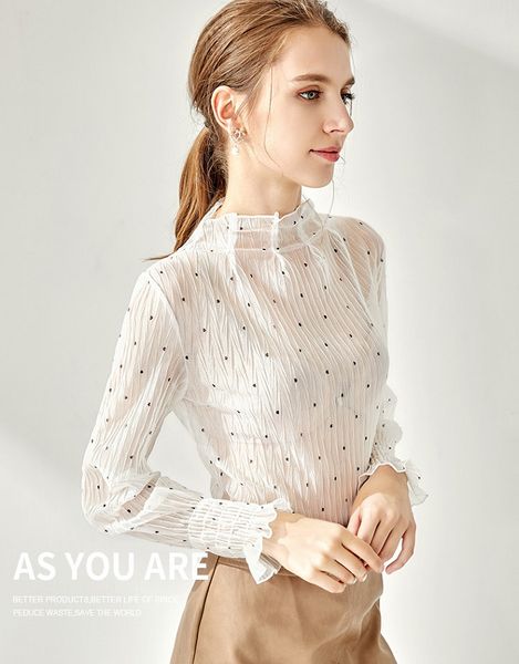 europe station chiffon shirt women long sleeves 2020 spring new flared sleeves pleated shirt, White
europe station chiffon shirt women long sleeves 2020 spring new flared sleeves pleated shirt, White