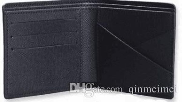 classic brand damier leather men wallets money clip short style leather fashion cluch card wallet 60895 with branded package, Red;black