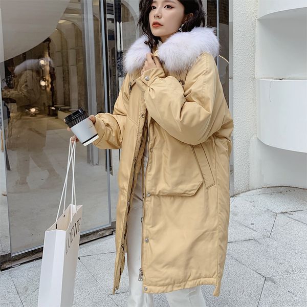 korean 2019 winter women's warm jacket coat winter long thick white duck down jacket woman hooded and fur parka puffer, Black
korean 2019 winter women's warm jacket coat winter long thick white duck down jacket woman hooded and fur parka puffer, Black