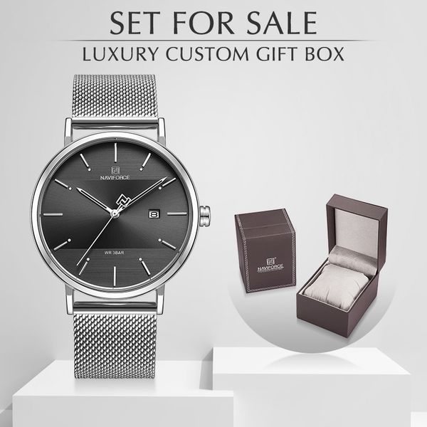 men's watches brand naviforce simple quartz watch men steel mesh waterproof clock with box set for sale relogio masculino, Slivery;brown
men's watches brand naviforce simple quartz watch men steel mesh waterproof clock with box set for sale relogio masculino, Slivery;brown