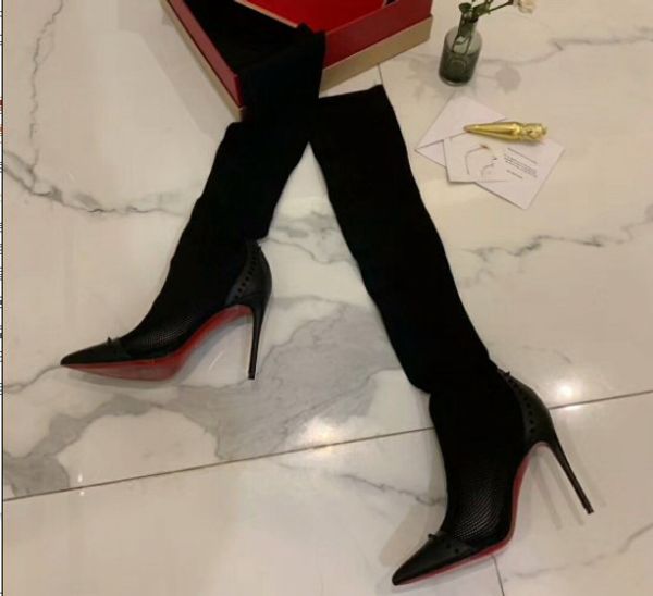 new womens high heels 100mm boot red bottom ankle winter real leather pumps paris boots size 35-41, Black
new womens high heels 100mm boot red bottom ankle winter real leather pumps paris boots size 35-41, Black