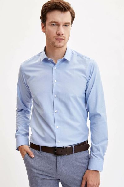 defacto men formal business blue shirt long sleeve smart casual fit office turn-down collar shirt l5281az19au, White;black
defacto men formal business blue shirt long sleeve smart casual fit office turn-down collar shirt l5281az19au, White;black