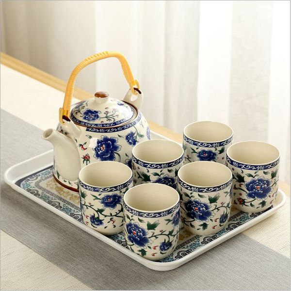 1pot 6 cupsamine tray chinese style teacup pot tea set household retro blue and white cold kettle ceramic teapot simple kung fu dry tea tray
1pot 6 cupsamine tray chinese style teacup pot tea set household retro blue and white cold kettle ceramic teapot simple kung fu dry tea tray