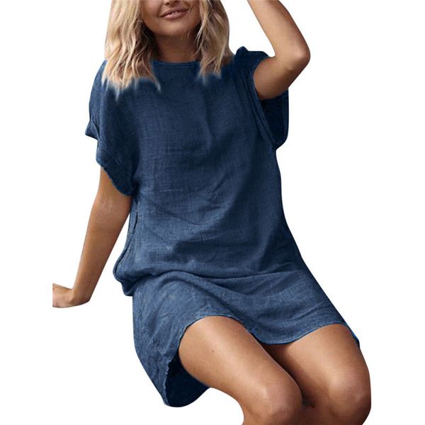ladies cotton linen summer dresses solid color short sleeve womens crew neck dress loose casual coziness dress, Black;gray
ladies cotton linen summer dresses solid color short sleeve womens crew neck dress loose casual coziness dress, Black;gray