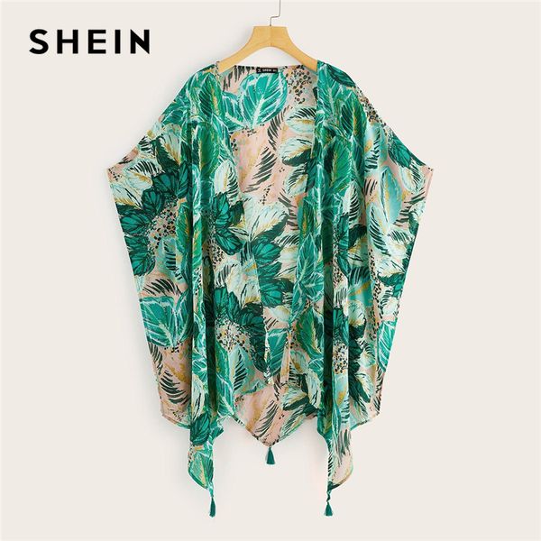 shein boho multicolor tropical asymmetrical hem tassel detail kimono cardigan women summer batwing sleeve vacation beach kimonos, White
shein boho multicolor tropical asymmetrical hem tassel detail kimono cardigan women summer batwing sleeve vacation beach kimonos, White