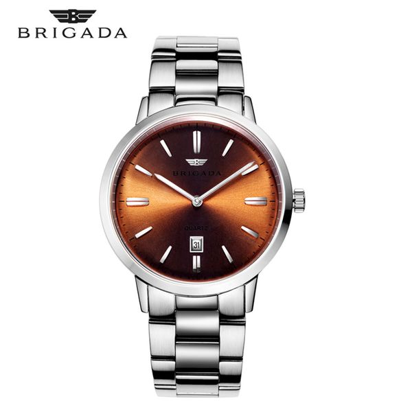 men watch brigada calendar date waterproof 50 m stainless watches men casual quartz wrist watch relogio masculino, Slivery;brown
men watch brigada calendar date waterproof 50 m stainless watches men casual quartz wrist watch relogio masculino, Slivery;brown