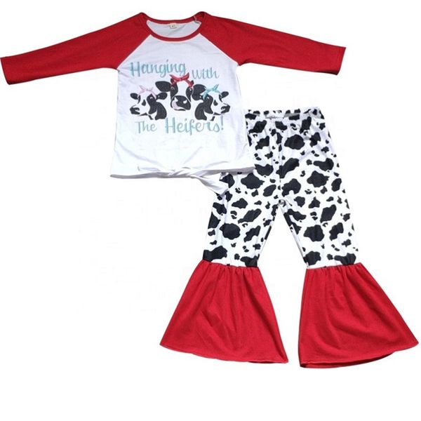 children clothing long sleeves cow bell bottom pants farm spring autumn boutique kids clothing-sets, White
children clothing long sleeves cow bell bottom pants farm spring autumn boutique kids clothing-sets, White