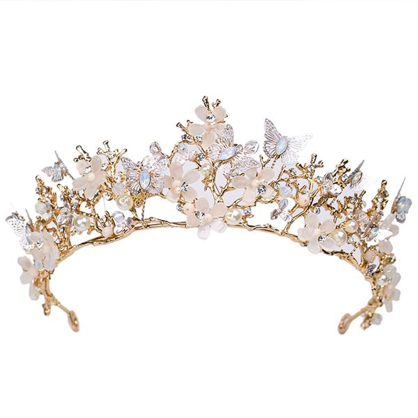 butterfly crown flower wedding ball headpiece pearl bridal hair accessories hair strap, Golden;white
butterfly crown flower wedding ball headpiece pearl bridal hair accessories hair strap, Golden;white