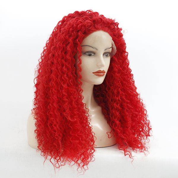 180%density afro kinky curly lace wig red color synthetic lace front wigs heat resistant glueless full wigs for black women
180%density afro kinky curly lace wig red color synthetic lace front wigs heat resistant glueless full wigs for black women