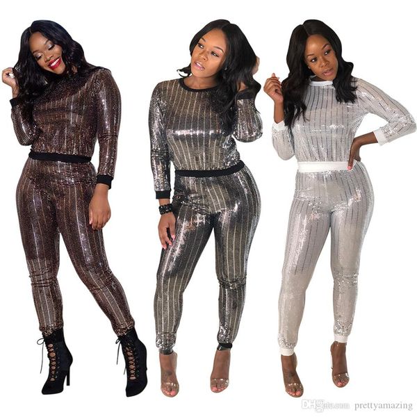 women 2pcs jogger tracksuits fashion designer sequined autumn spring new sports suits sets for females, Gray
women 2pcs jogger tracksuits fashion designer sequined autumn spring new sports suits sets for females, Gray