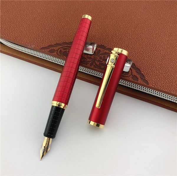 

red metal fountain pen school office supplies commercial stationery luxury gift ink pens teacher father business present 008