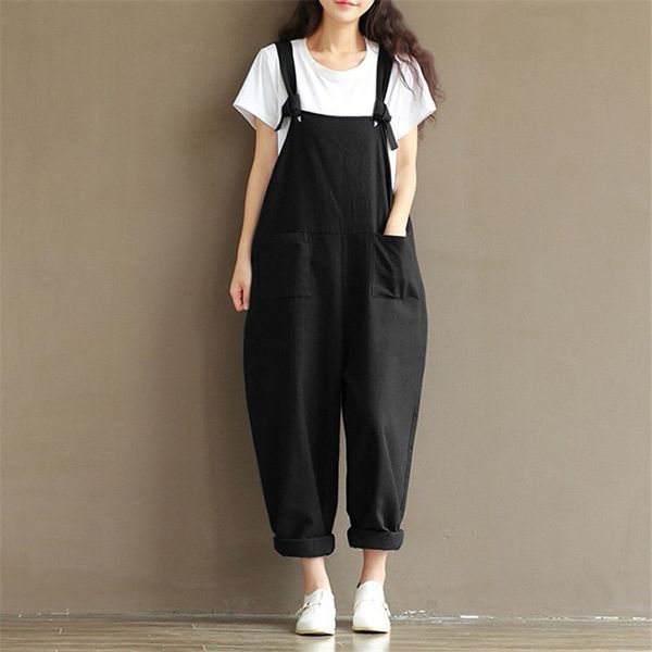 women's jumpsuits & rompers 2021 summer autumn womens vintage sleeveless backless casual loose solid paysuits, Black;white
women's jumpsuits & rompers 2021 summer autumn womens vintage sleeveless backless casual loose solid paysuits, Black;white