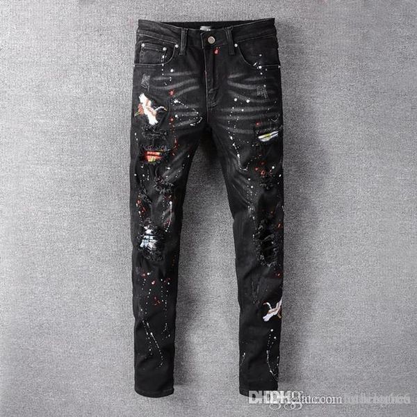 2020 men's designer brand jeans ribbon panelled skinny jeans homme fashion designer slim fit washed motocycle mens ripped jeans, Blue
2020 men's designer brand jeans ribbon panelled skinny jeans homme fashion designer slim fit washed motocycle mens ripped jeans, Blue