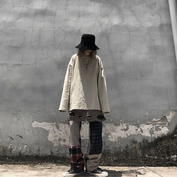 novelty design streetwear plaid patchwork pockets beggar pants autumn loose full length elastic waist hip hop pants, White;black
novelty design streetwear plaid patchwork pockets beggar pants autumn loose full length elastic waist hip hop pants, White;black