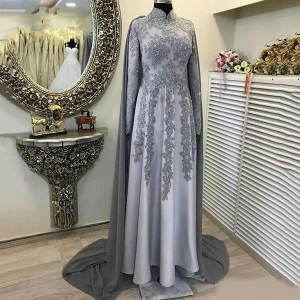 elegant grey kaftan dubai muslim evening dresses with cape high neck sequins appliques floor length formal dress satin robe de soiree, Black;red
elegant grey kaftan dubai muslim evening dresses with cape high neck sequins appliques floor length formal dress satin robe de soiree, Black;red