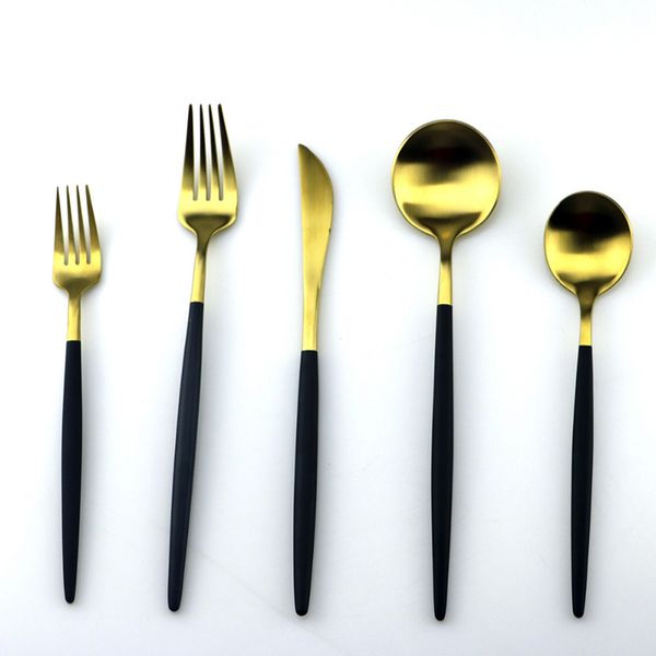 new design 5pcs/lot black handle cutlery set 18/10 stainless steel dinnerware set fork knife silverware set home tableware dessert fork
new design 5pcs/lot black handle cutlery set 18/10 stainless steel dinnerware set fork knife silverware set home tableware dessert fork