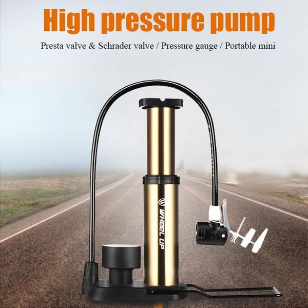 

aluminum alloy mini bicycle bike pump tire tyre inflator auto mountain bike air pump with gas pressure gauge