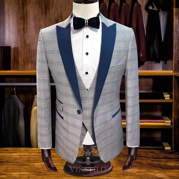 men's suits & blazers plaid men suit fashion coat with pant vintage style wedding for classic 3 pcs, White;black
men's suits & blazers plaid men suit fashion coat with pant vintage style wedding for classic 3 pcs, White;black