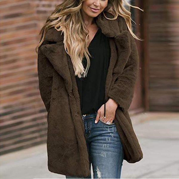 winter women designer coats fashion casual medium long lapel neck faux fur thick solid color fuzzy coats womens outerwear, Black
winter women designer coats fashion casual medium long lapel neck faux fur thick solid color fuzzy coats womens outerwear, Black
