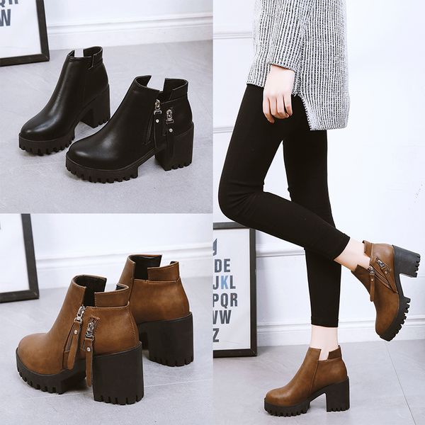 bootee woman 2019 lady boots women's low shoes chunky heel clogs platform round toe ladies mid-calf high heel rock winter autumn, Black
bootee woman 2019 lady boots women's low shoes chunky heel clogs platform round toe ladies mid-calf high heel rock winter autumn, Black