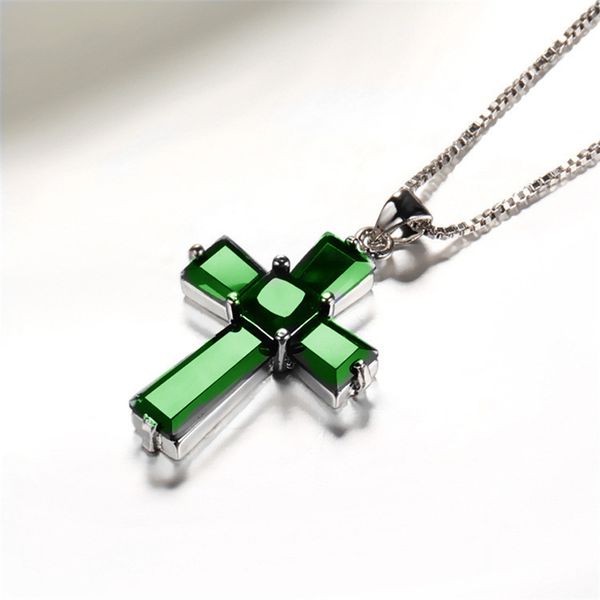cross emerald pendants luxurious s925 streling sliver necklaces peridot colgantes de emerald turquoise bizuteria for men women, Silver
cross emerald pendants luxurious s925 streling sliver necklaces peridot colgantes de emerald turquoise bizuteria for men women, Silver