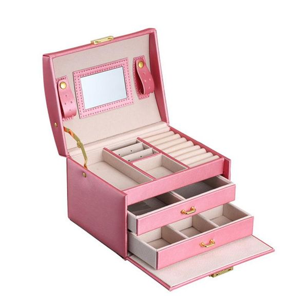 jewelry packaging box lockable makeup storage case organizer with lift-up lid mirror and drawers
jewelry packaging box lockable makeup storage case organizer with lift-up lid mirror and drawers