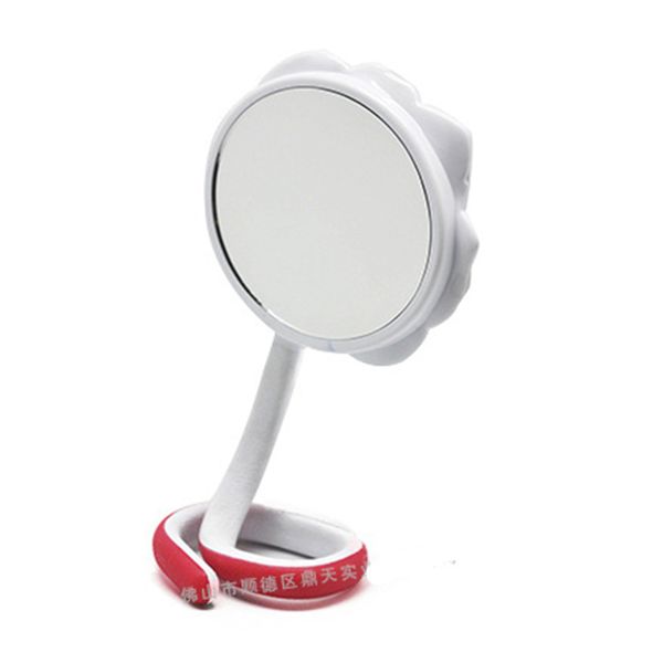 Women Classical Flower Style Portable Handle Cosmetic Mirror Round Shaped Toilet Glass Makeup Mirrors Can 360 Degree Winding