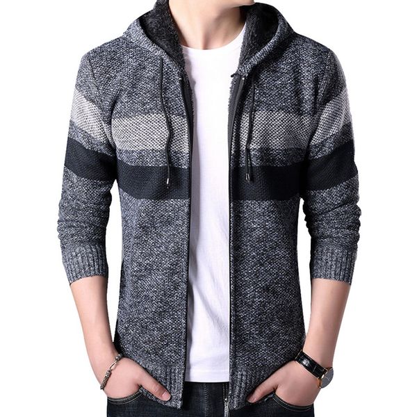 adisputent2019 mens slim fit stand collar zipper striped hooded warm knitwear long sleeve knitted hoodie sweater jacket, White;black
adisputent2019 mens slim fit stand collar zipper striped hooded warm knitwear long sleeve knitted hoodie sweater jacket, White;black