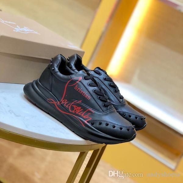 2020 new luxury studs flat casual shoes red luxury men's and women's party fan leather sneakers size 35-46, Black
2020 new luxury studs flat casual shoes red luxury men's and women's party fan leather sneakers size 35-46, Black