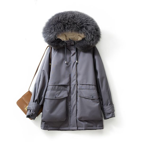 huge real natural fur collar 2020 winter jacket women white duck down jacket thick warm coat female hooded zipper down parkas, Black
huge real natural fur collar 2020 winter jacket women white duck down jacket thick warm coat female hooded zipper down parkas, Black