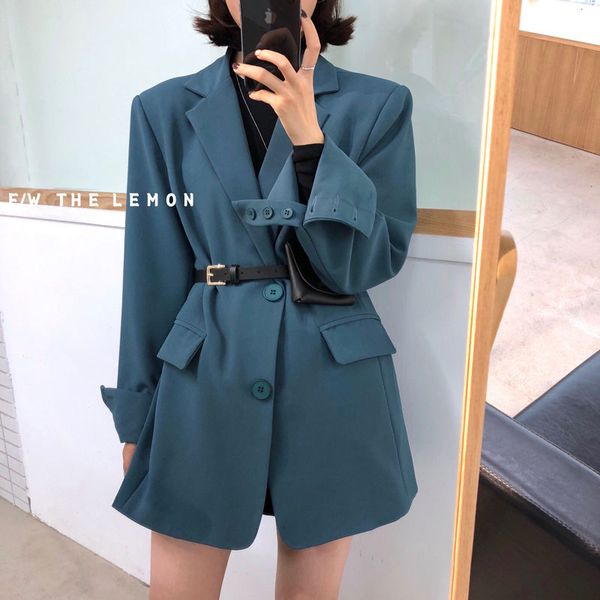 2020 spring autumn women solid turn down collar long sleeve office work style blazer feminino loose single breast coat, White;black
2020 spring autumn women solid turn down collar long sleeve office work style blazer feminino loose single breast coat, White;black