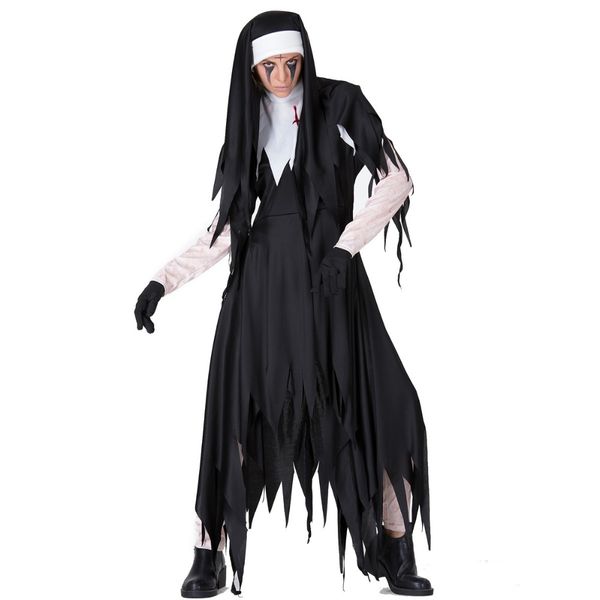 2018 halloween horror bloody costume nun priest preacher cosplay costumes irregular long clothing for women, Black;red
2018 halloween horror bloody costume nun priest preacher cosplay costumes irregular long clothing for women, Black;red