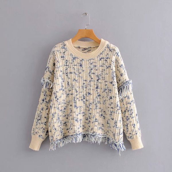 fashion autumn women knitted sweaters 2019 winter jumpers casual femininas long sleeve knitwear tassel sweater pullover afc197, White;black 
fashion autumn women knitted sweaters 2019 winter jumpers casual femininas long sleeve knitwear tassel sweater pullover afc197, White;black