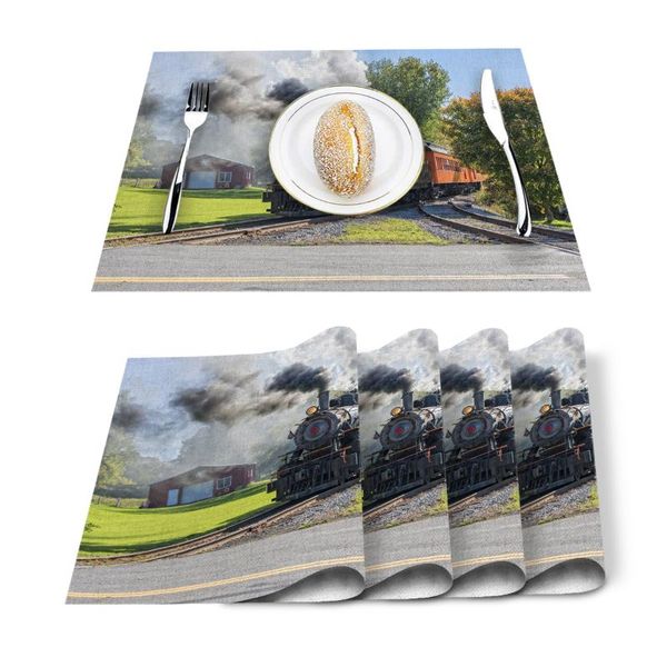 4/6 pcs placemat table mat steam train smoke landscape retro printed for tables linen cotton kitchen dining pads placemats set
4/6 pcs placemat table mat steam train smoke landscape retro printed for tables linen cotton kitchen dining pads placemats set