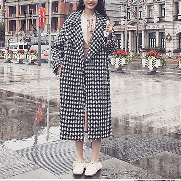 heydress 2019 autumn women fashion plaid wool coat ladies loose long woolen coats winter trench single breasted overcoat, Black;brown
heydress 2019 autumn women fashion plaid wool coat ladies loose long woolen coats winter trench single breasted overcoat, Black;brown