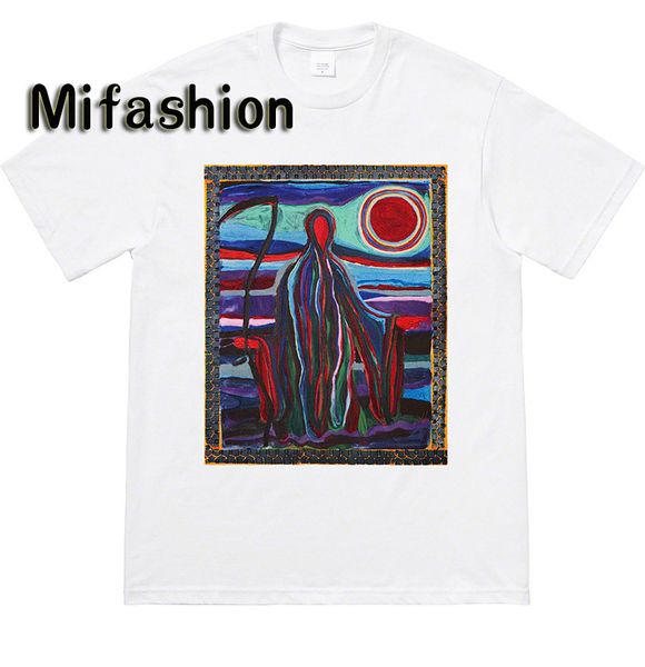 19ss USA Fashion High Quality Summer Oil Painting Box Logo Reaper Tee Skateboard Mens designer t shirt Women Street Luxury Casual T-shirt
19ss USA Fashion High Quality Summer Oil Painting Box Logo Reaper Tee Skateboard Mens designer t shirt Women Street Luxury Casual T-shirt