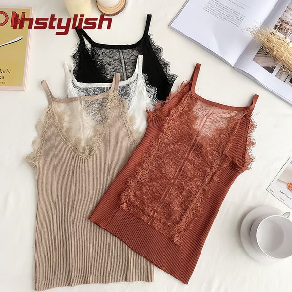 instylish women elegant lace patchwork knitted tank casual solid hook flower lace stitching v neck camis harajuku knitted, Black;white
instylish women elegant lace patchwork knitted tank casual solid hook flower lace stitching v neck camis harajuku knitted, Black;white
