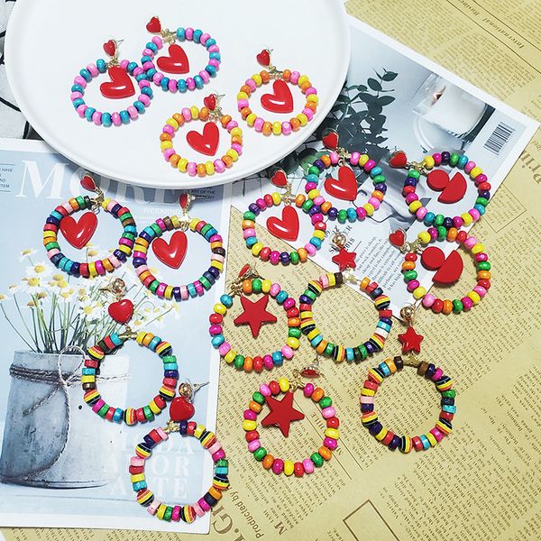 gereit 2019 european geometric loop of earrings colorful irregular resin bead hoop earrings for girls star heart pendant earring, Golden;silver
gereit 2019 european geometric loop of earrings colorful irregular resin bead hoop earrings for girls star heart pendant earring, Golden;silver